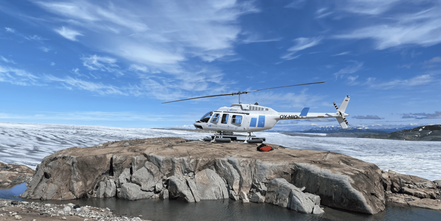 Nunatak landing site in Greenland