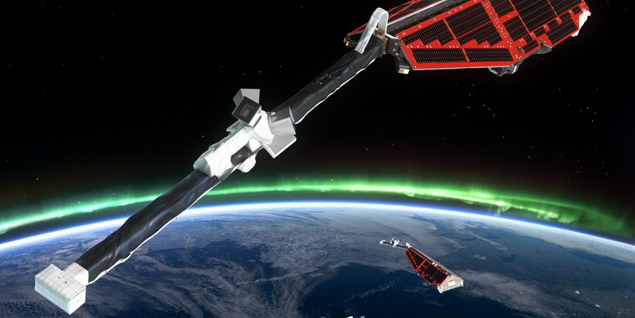Artificial illustration of Swarm satellite mission