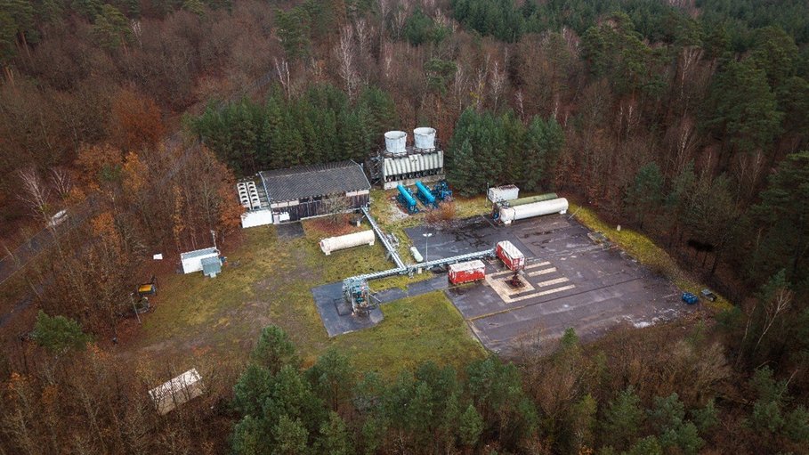 Luftbild der Forschungsplattform Groß Schönebeck in der brandenburgischen Schorfheide