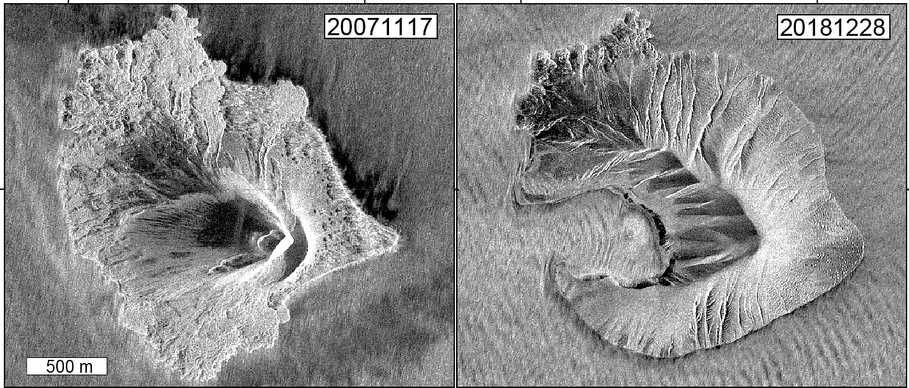 , Satellite imagery shows precursors and changes associated with the Anak Krakatau sector collapse and tsunami.