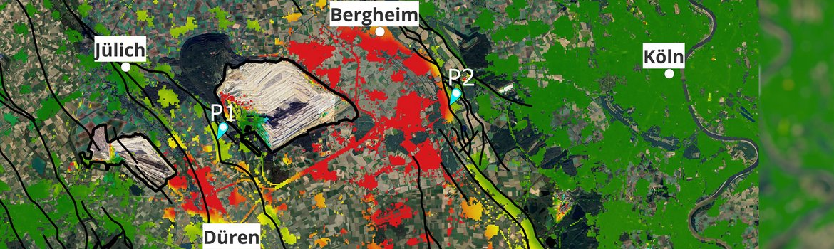 Landkarte mit Satellitendaten.
