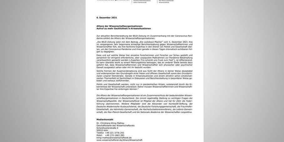 Screenshot des gedruckten Aufrufes auf grauem Hintergrund.