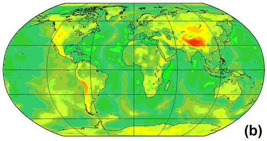 (Mitte): The effect of the isostatically compensated lithosphere.