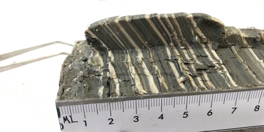 Typical varved sediment from a Dead Sea outcrop, Israel