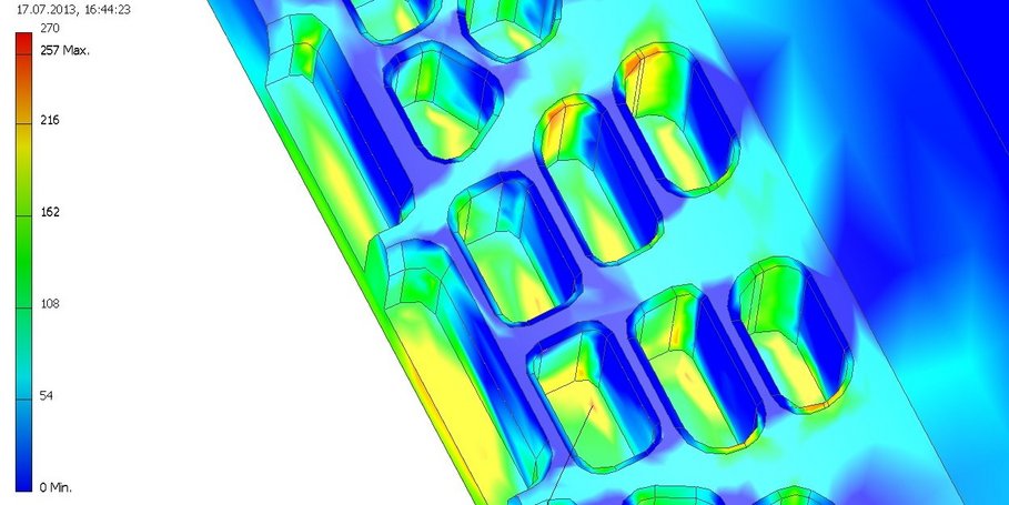 XRF-Sondenentwicklung, Messfensteroptimierung auf Druckfestigkeit mit FEM, Eigenentwicklung