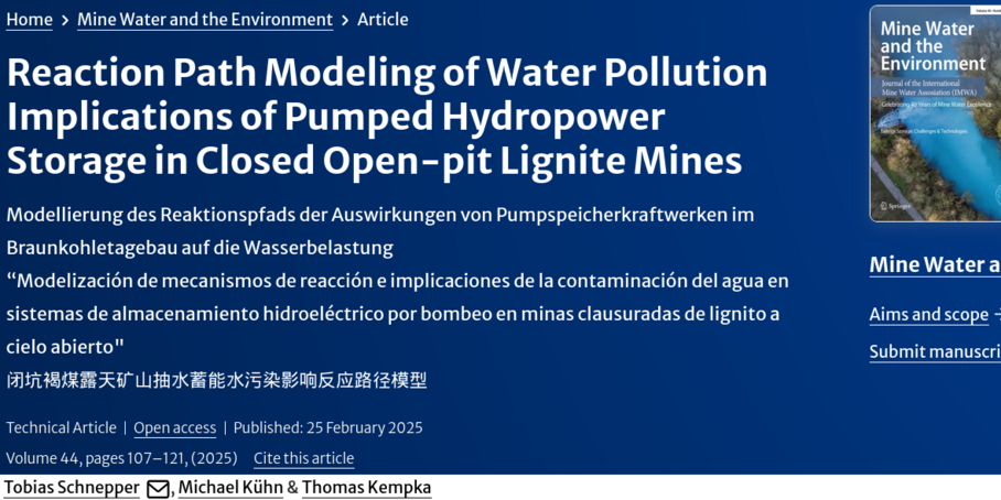 Turning Coal Pits Into Power Storage: Modeling Highlights Water Quality Challenges