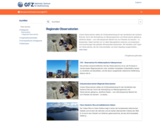 Screenshot of ResearchInfrastructure@GFZ
