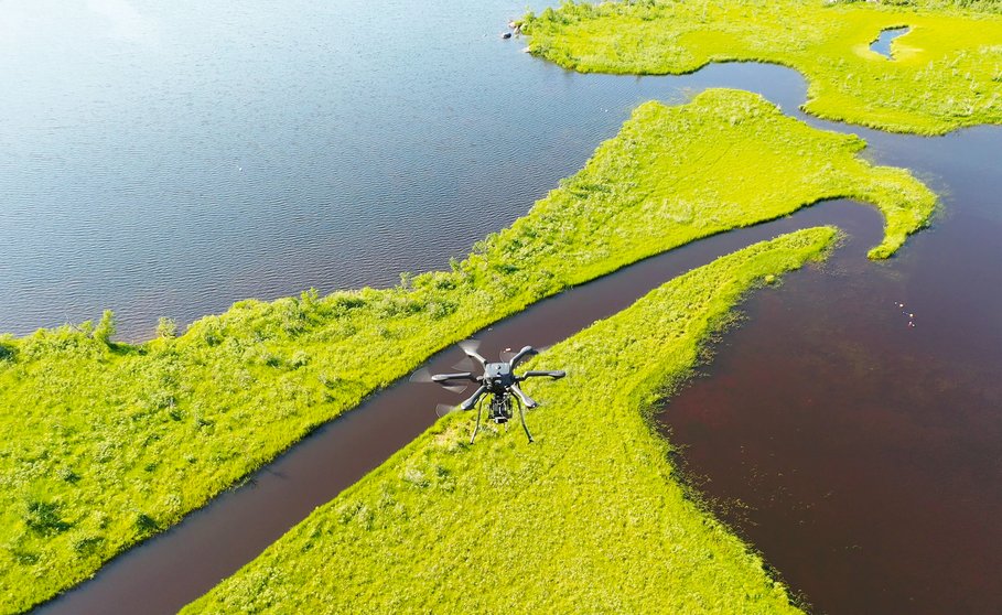 Hexacopter drone in Stordalen