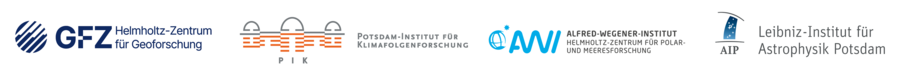 Logos von AIP, AWI, GFZ, PIK