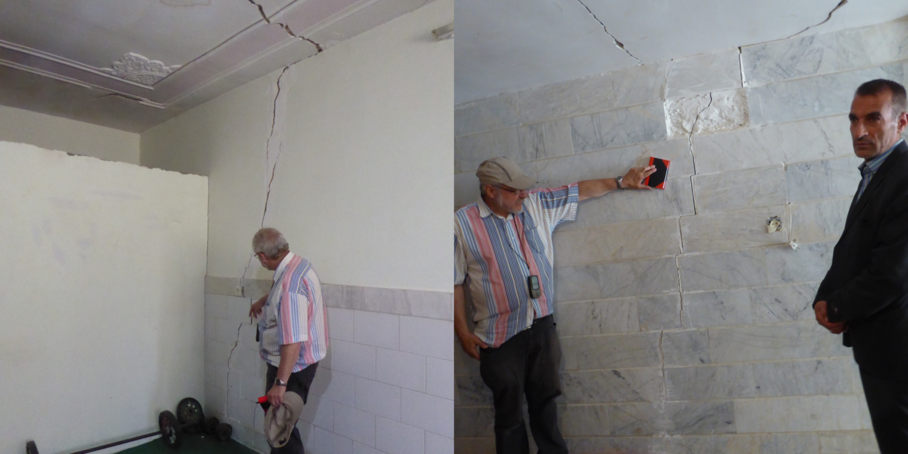 Häuser mit Rissen im Iran