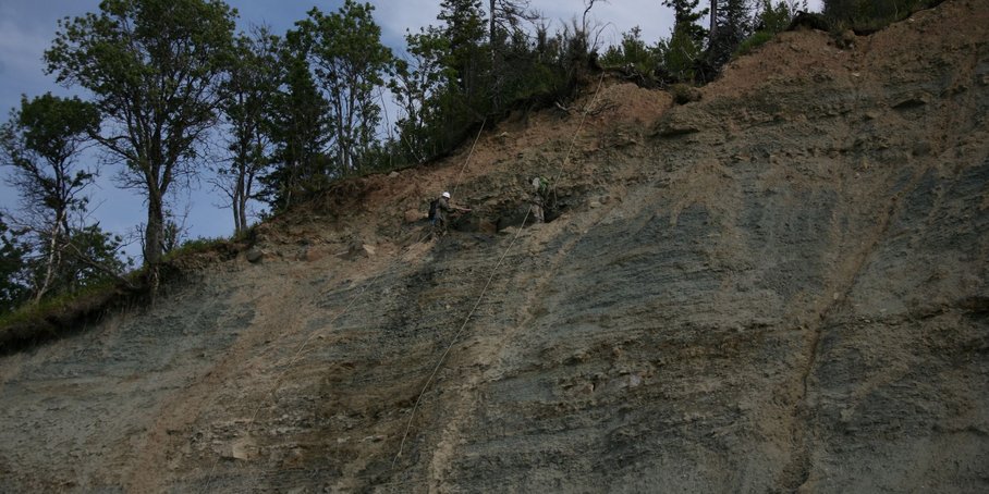 Steep slop where scientists work