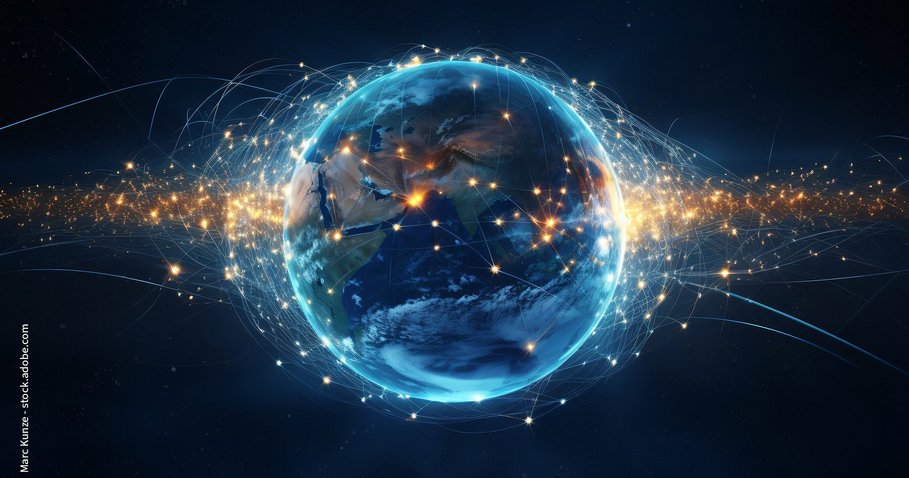 High-tech agenda symbol - digital globe