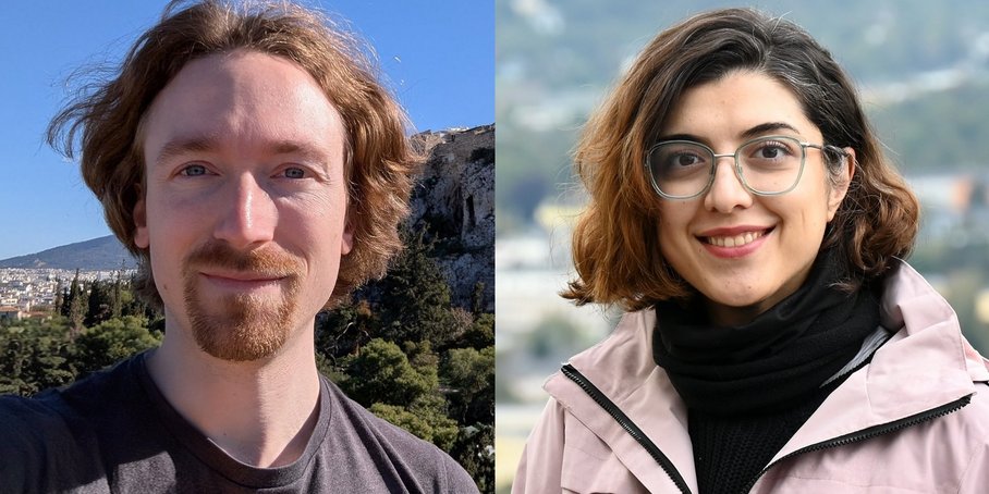 Profilfotos der beiden GFZ Kolleg:innen als Kollage nebeneinander.