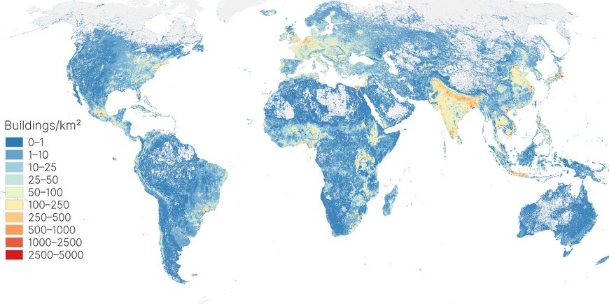 Global building density of buildings
