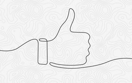 Daumen hoch, stylisiert als Linie