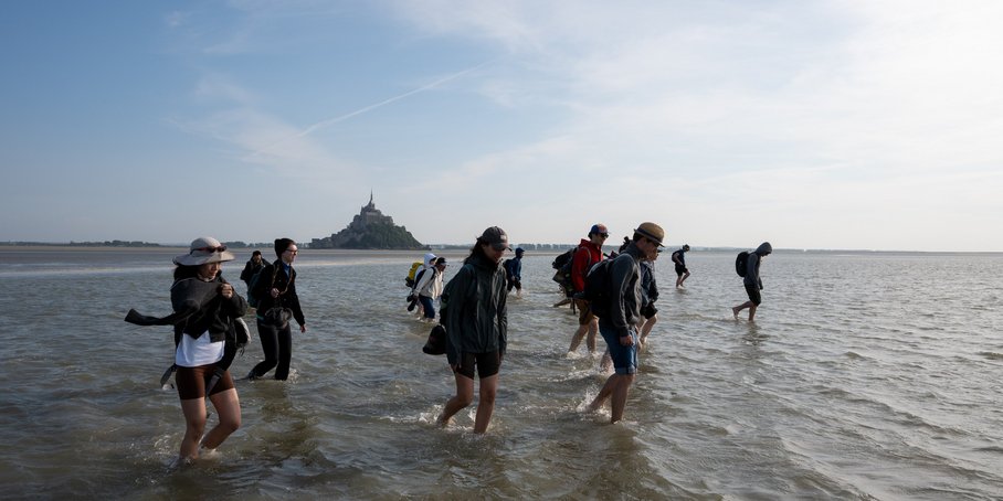 Mt. Saint Michel, intertidal domain of Normandy, France