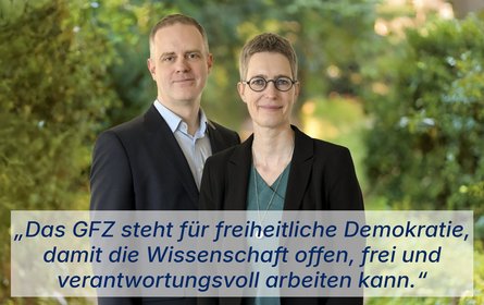 Portrait beider Vorstände vor grünem Hintergrund