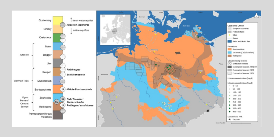 Map of the North German Basin – Germany and neighbouring countries.