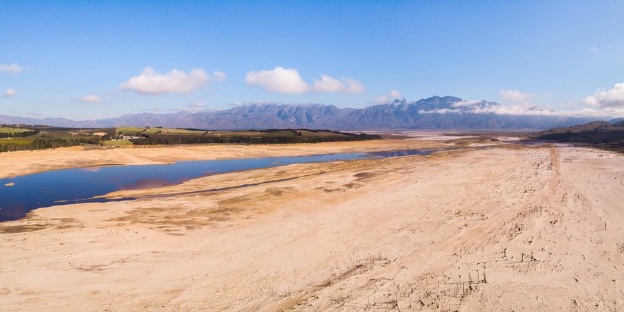 A dry dam near Capetown, South Africa.
