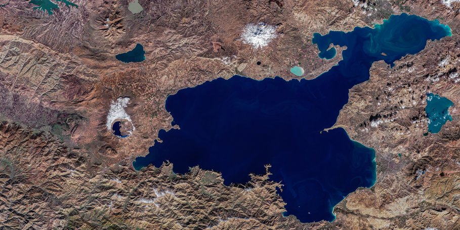 Satellite view of the Lake Van, Turkey
