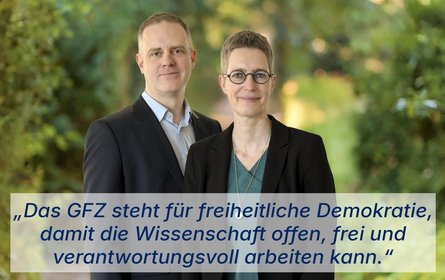 Portrait beider Vorstände vor grünem Hintergrund
