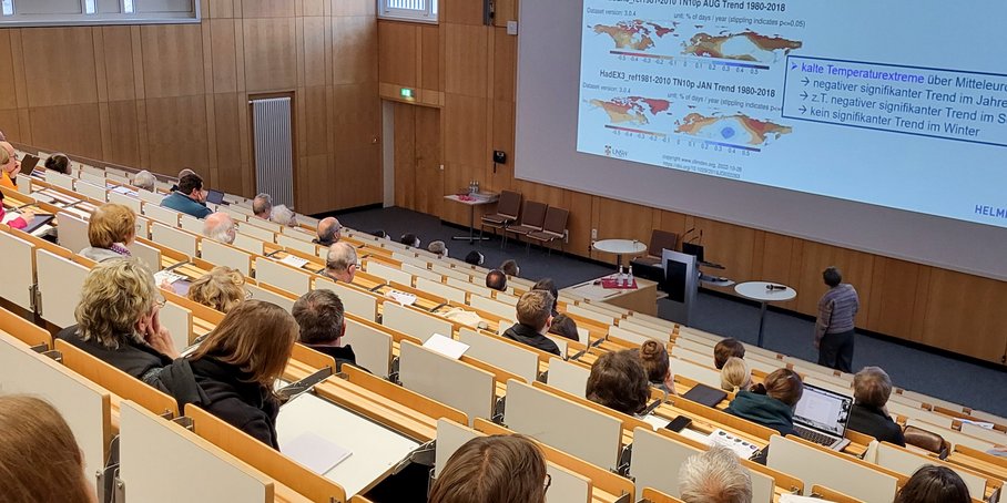 Teachers in lecture hall during lecture