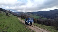 Seismic vibration source operating in the Swiss Folded Jura, approximately 250 m on top of the Mont Terri rock laboratory.