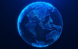 3D Erde digital in der Nacht