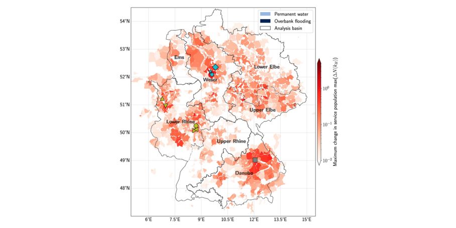 Deutschlandkarte mit Flecken in verschieden starken Rottönen.