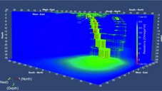 3D-Inversion image of the deep reaching conductive channel possibly acting as fluid pathway.