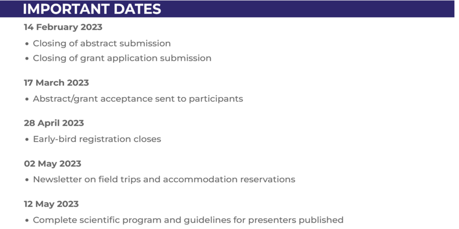 Important Dates and Deadlines