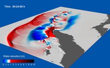 This is a modeling of a tsunami.