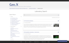 Screenshot of the LabInfrastructure@Geo.X application