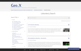 Screenshot of the LabInfrastructure@Geo.X Application