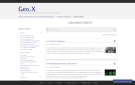 Screenshot der LabInfrastructure@Geo.X Anwendung