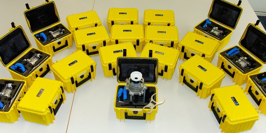 90mm-Filter-Sets zur Sedimentfiltration aus Gewässern, vorwiegend für Flusswasser aus Nepal, Eigenentwicklung